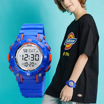 SKMEI 1613 Children Fashion Sport Digital Watch Military Watches Countdown Double Time Shock Resistant Clock Reloj Hombre tanie i dobre opinie 5Bar Moda casual Cyfrowy Z tworzywa sztucznego Sprzączka CN (pochodzenie) Z żywicy 22 5cm bez opakowania 38mm ROUND