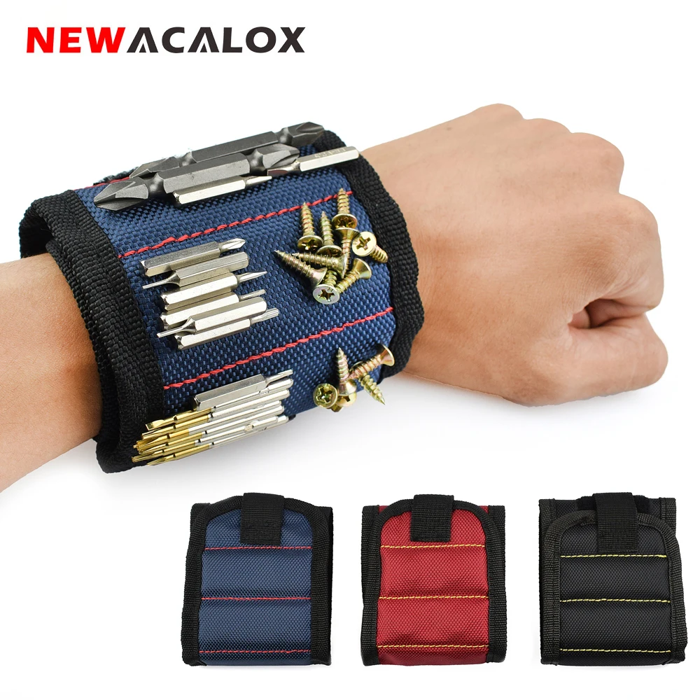  ACALOX Polyester Magnetic Wristband Portable Tool Bag Electrician Wrist Tool Belt Screws Nails Dril - 32702864157