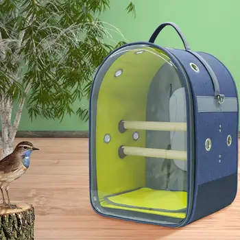 

Bird Carrier Backpack Travel Bird Cage With Standing Perch for Budgie Parrot Lovebird