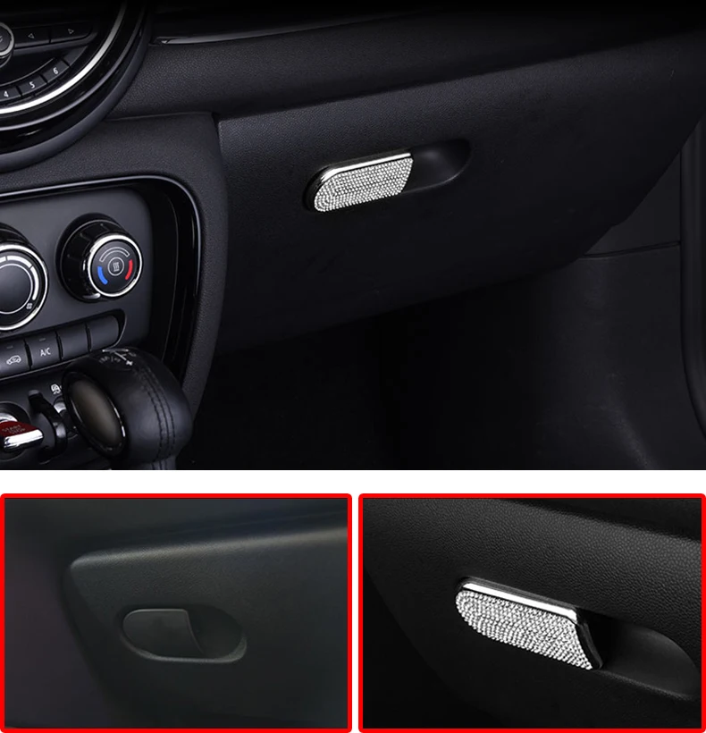 Для MINI Cooper ONE JCW f54 f55 f56 f60 бардачок стильные аксессуары для автомобиля внутренняя коробка для хранения автомобиля Стразы декоративная наклейка
