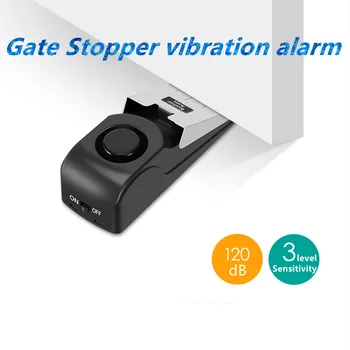 

120dB Mini Wireless Vibration Alarm Door Stop Alarm for home Wedge Shaped Stopper Alert Security System Block Blocking System