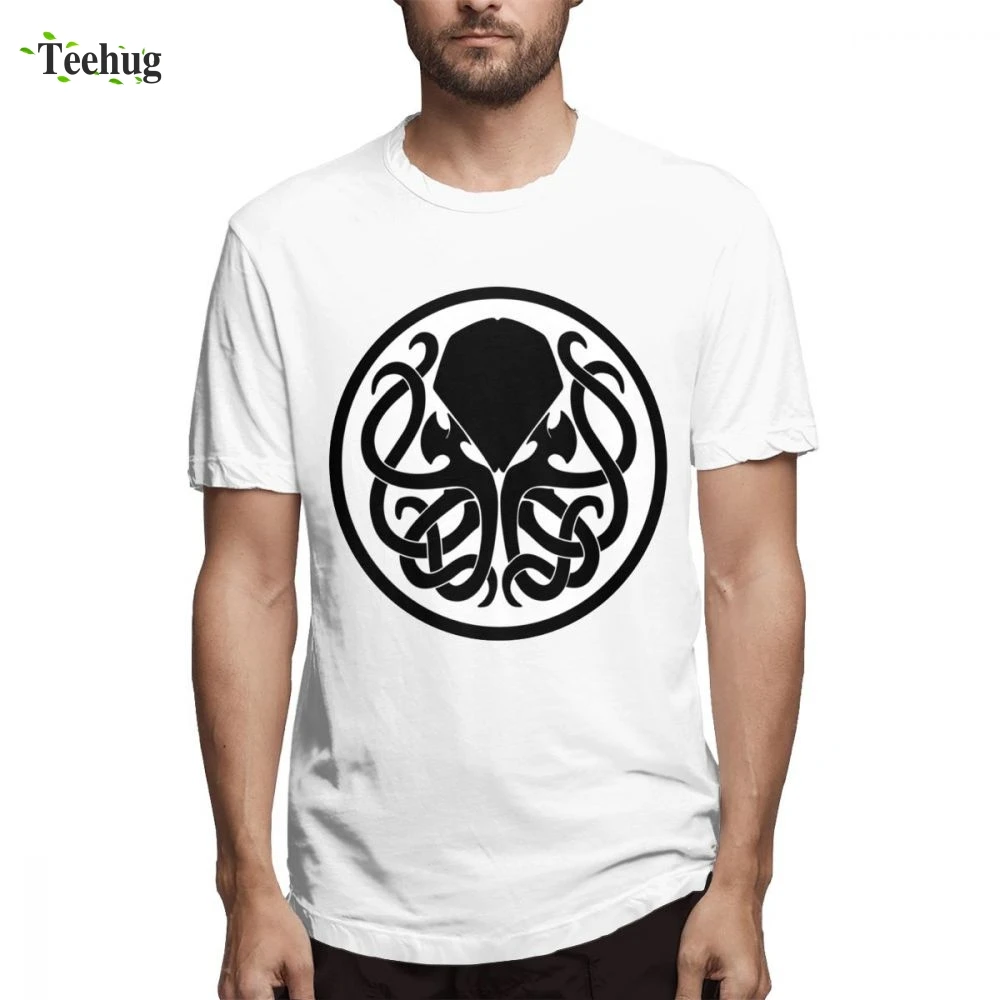 Горячая продажа Мужская Cthulhu футболка Geek уникальный дизайн качество хлопок для терморубашка Мужская