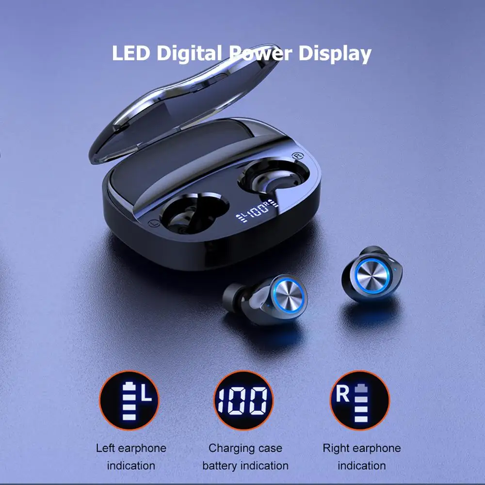 Universal Android iOS Wireless Earphones 1800mAh Charger Box Type C Charging Bluetooth TWS True Magic Earbuds for iPhone Honor
