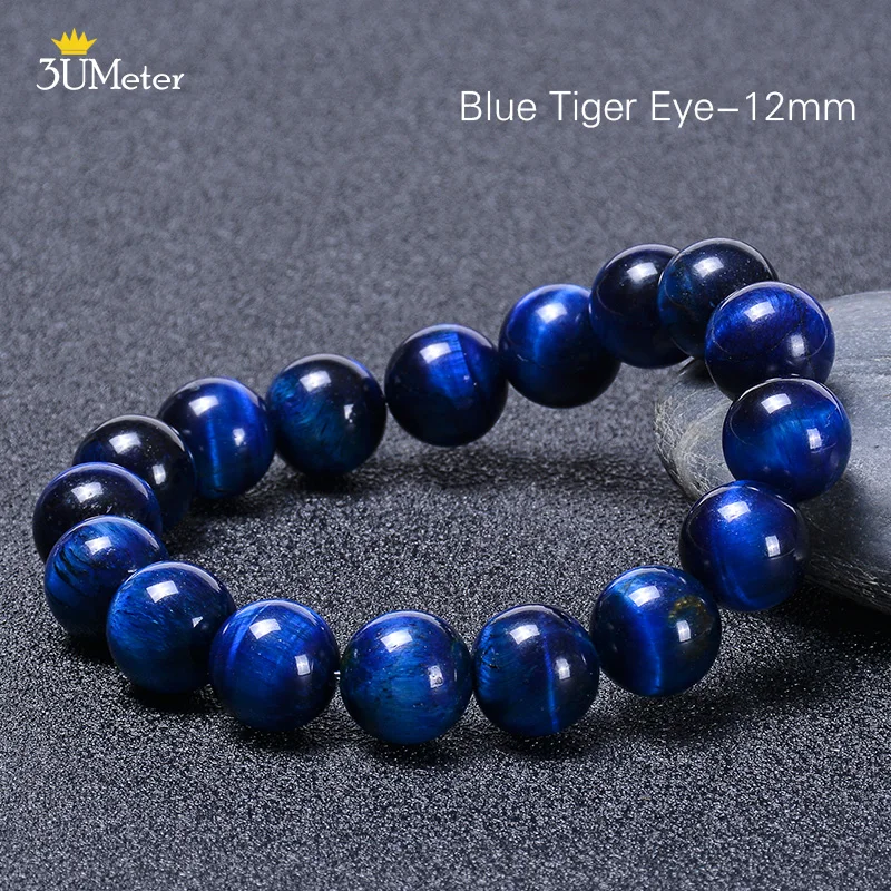 Blue Tiger Eye Мода натуральный камень бусины браслет для мужчин тигровый глаз камень браслеты ручной работы Исцеление йогой энергии браслет с Буддой для мужских ювелирных изделий - Окраска металла: Blue Tiger Eye