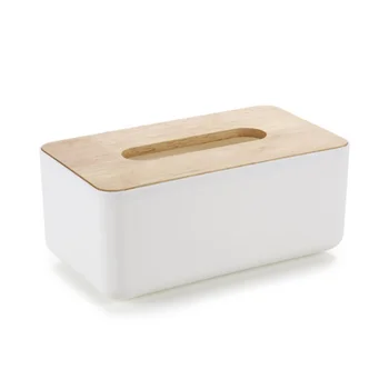 

Wooden Tissue Box Rectangular Tissue Paper Cover Holder for Home Office 23 x 13 x 10cm (Original Color)