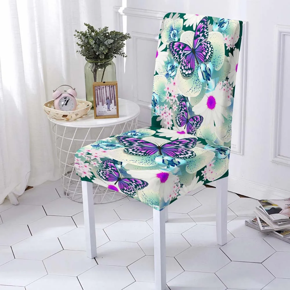 3D Butterfly Spandex Chair Cover 21 Chair And Sofa Covers