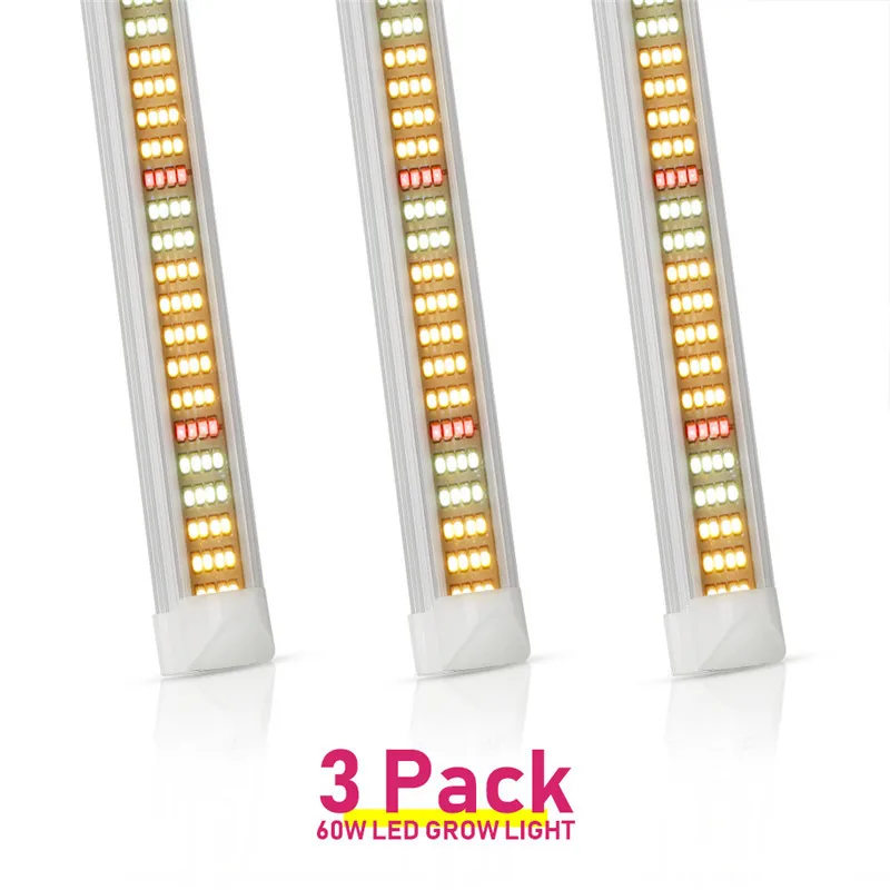 Full Spectrum Led Grow Light T8 Tube US EU Plug LED Phyto Lamps Grow LED Lamp Bar Light Hydroponic Plant Growth Light
