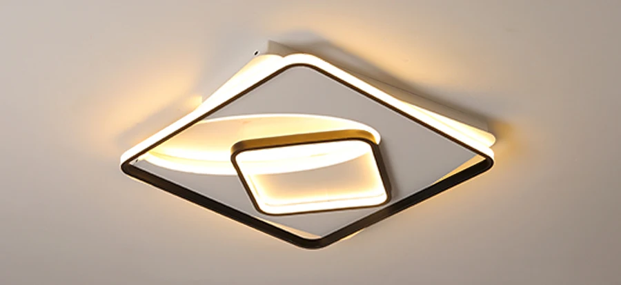 Белый с черным готовой современной Led люстра Спальня Гостиная Кабинет лампы для мотоциклов светильники Освещение внутренней отделки