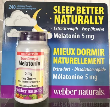

Melatonin 5 mg Easy Dissolve helps reset sleep 240 pcs