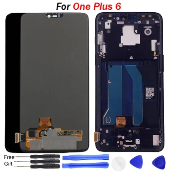 

Original For Oneplus 6 LCD Display touch Screen Assembly Repair Parts For One Plus 6 Screen Replacement With Tools frame 1+6 lcd