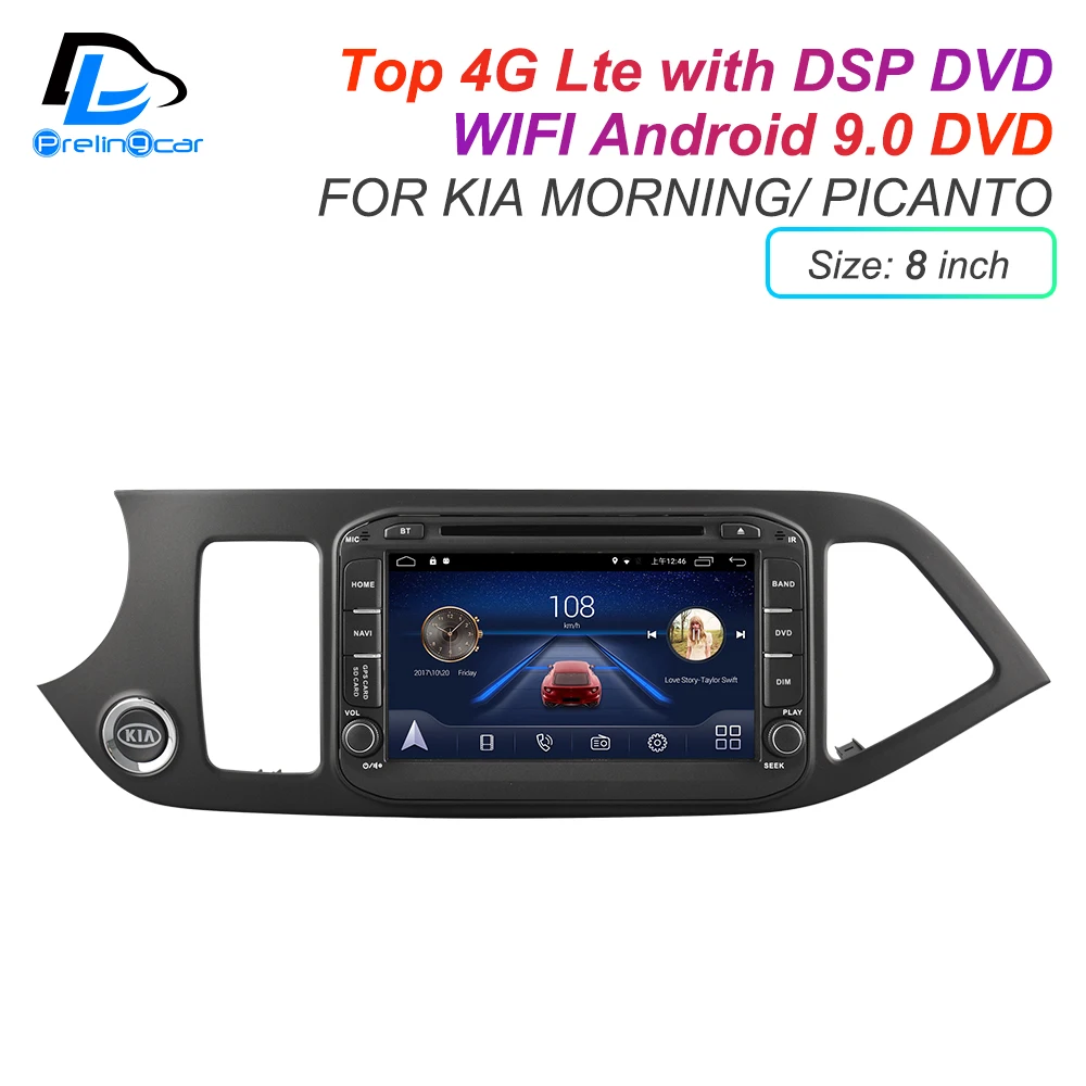 Android 9,0 DSP 4G Lte мультимедийный dvd-плеер для KIA Morning Picanto KX3 подголовник монитор Радио Стерео навигационная система