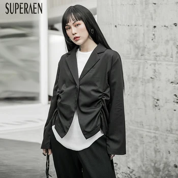 

SuperAen Spring New Fashion Women Shirts 2020 Solid Color Cotton Wild Ladies Blouses and Tops Long Sleeve Women Clothing