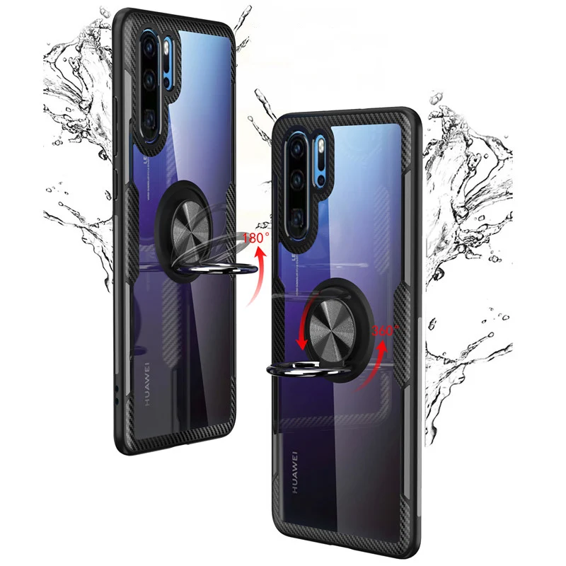 Phone Case For Huawei P30 Pro Lite Coque Nova 4E New Original TPU Frame Transparent PC Back Full Cover Aluminum Ring Shockproof |