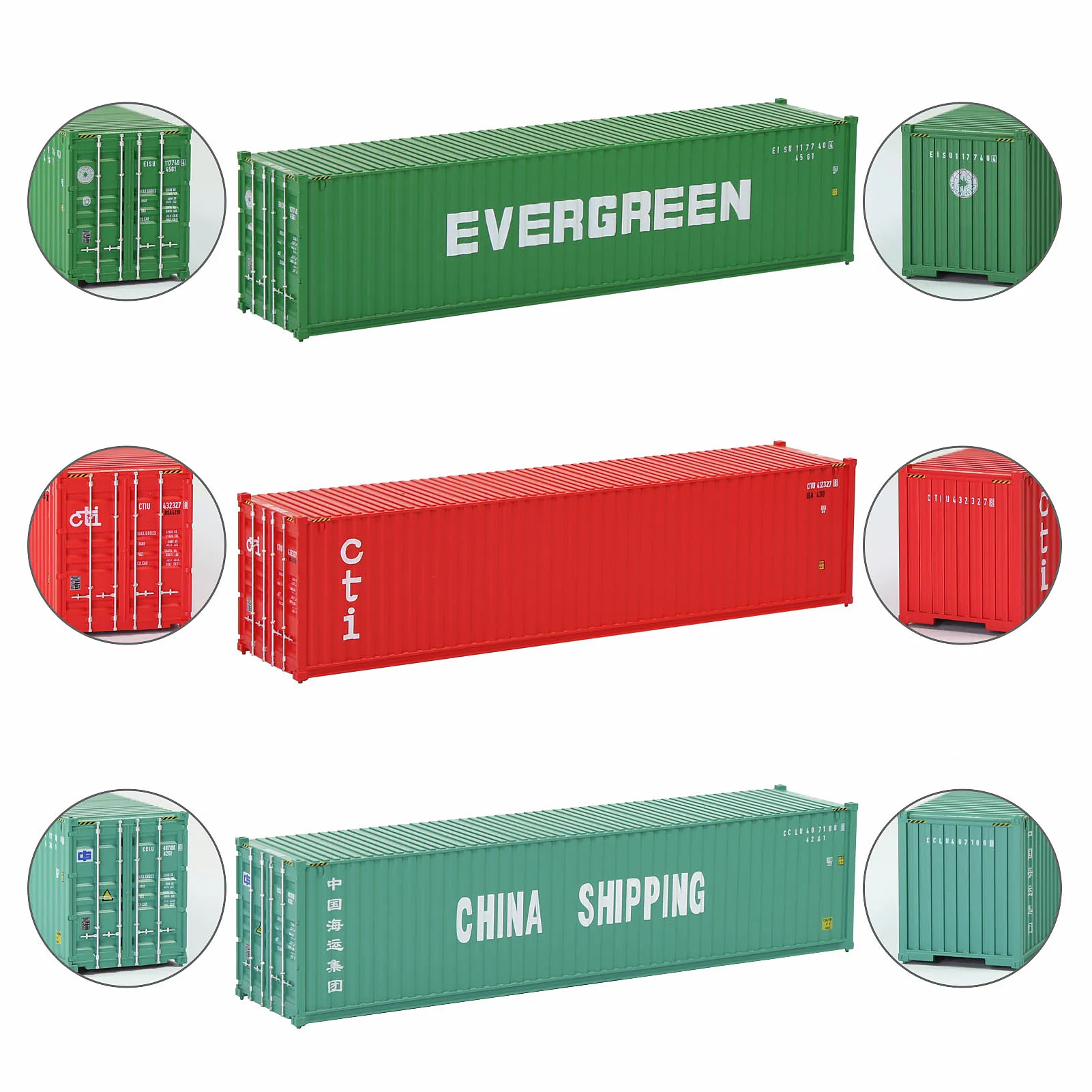 Evemodel C8746 1pc HO Scale 1:87 40ft Shipping Container 40' Cargo Box Model Railway Layout 4