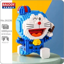 

Balody 16136 Anime Building Blocks Doraemon Cat Robot Animal Pet Hat Fan Model DIY Mini Diamond Bricks Toy for Children Kid Toys