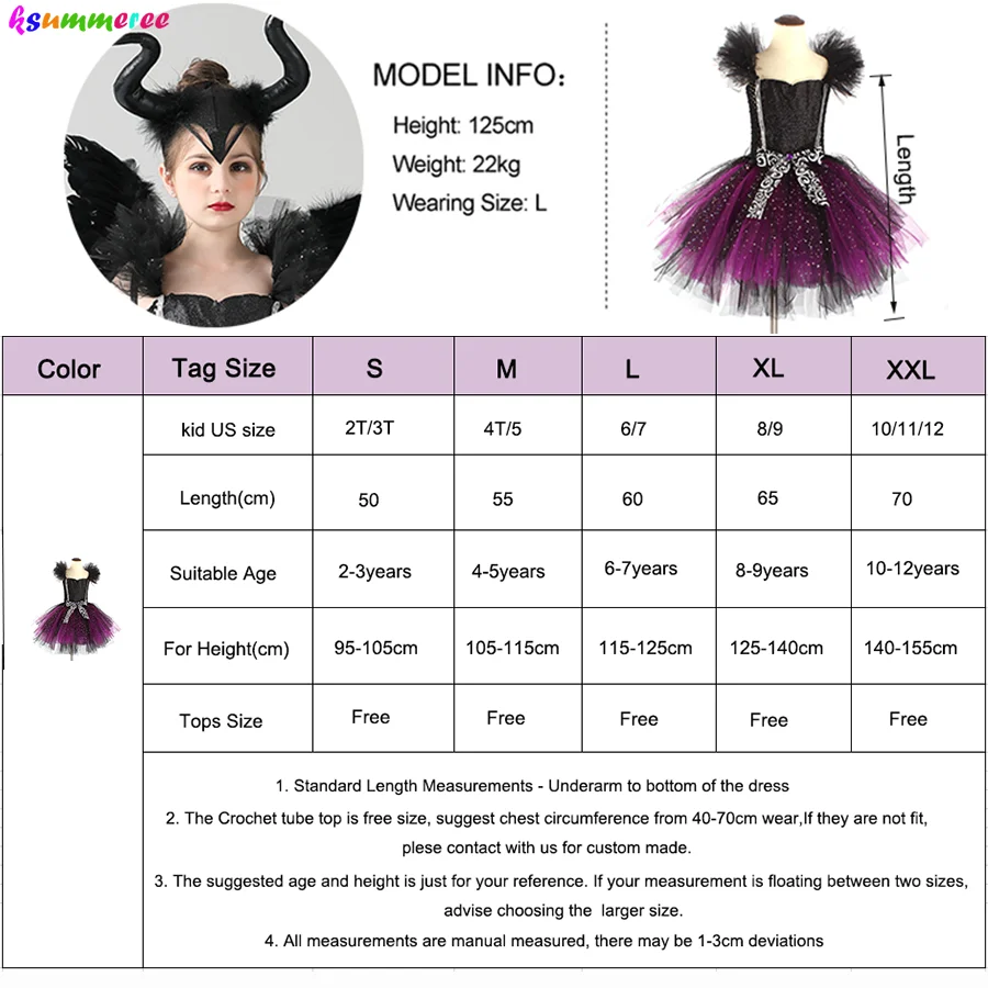 EOZY Hexenkostüm Für Mädchen – Inkl. Kleid, Hut & Zauberstab, Größe 7-10 Jahre (120-130 Cm), Für Halloween & Cosplay