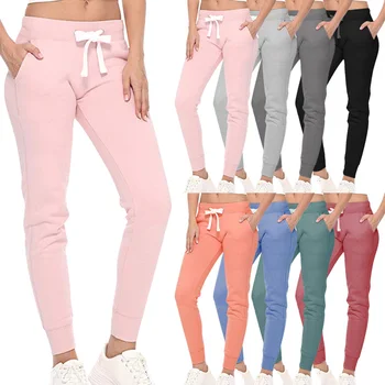

Women Casual Sweatpants Autumn Winter Warm Trousers High Waist Trousers Female Solid Drawstring Waist Pants Running Jogging Pant