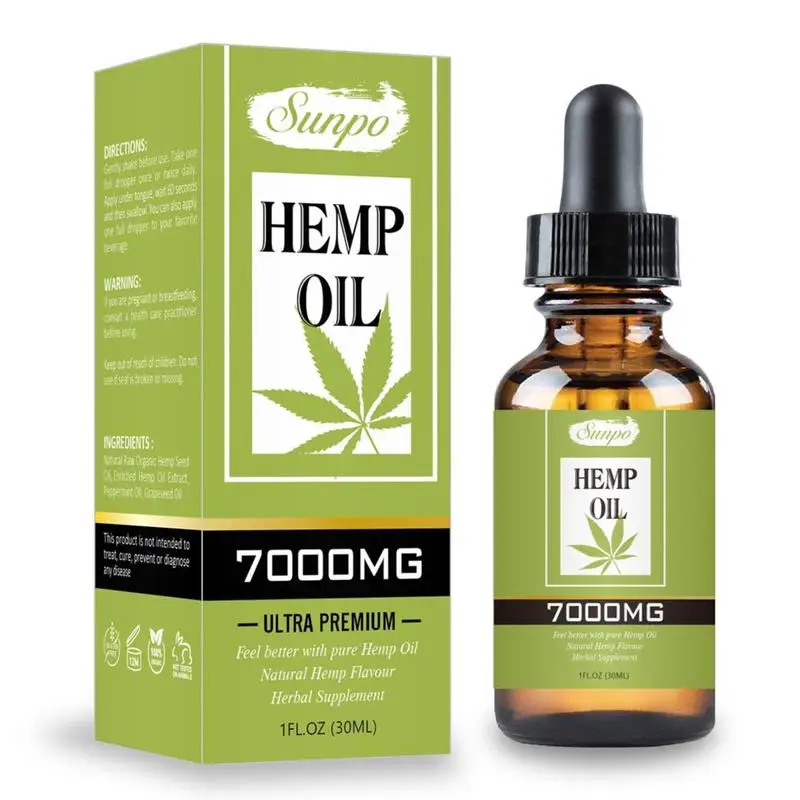 

30ml 7000mg Hemp Seed Oil Hemp CBD Organic Essential Oil Herbal Drops Massage Body Relieve Stress Oil Skin Care Help Sleep