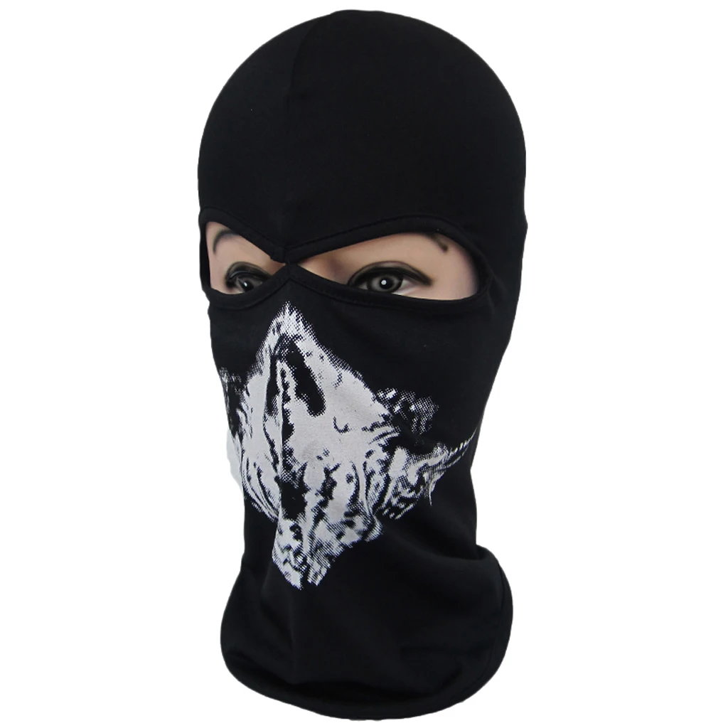 Motorcycle Face Mask 2018 Halloween Bicycle Ski Skull Half Face Mask Ghost Scarf Multi Use Neck Warmer CS Hood Scarf 8 Styles