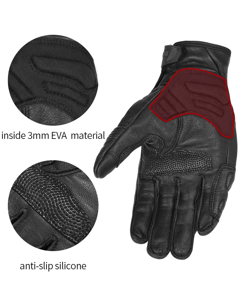 INBIKE перчатки из козьей кожи, мотоциклетные мужские перчатки для мотоцикла, амортизирующие накладки, защитное снаряжение, мотоциклетные перчатки из углеродного волокна