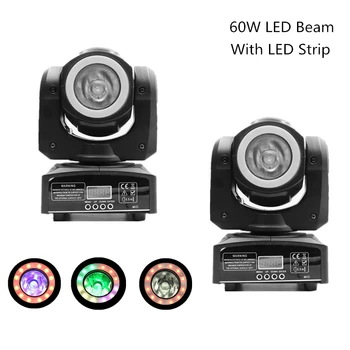 

2pcs/lot RGBW 4IN1 60W LED Beam With LED Strips Moving Head Light For Wedding Party Events,DJ Spotlight Beam Effect Stage Lights
