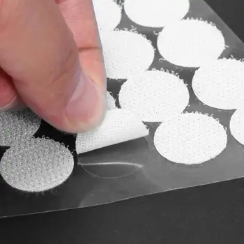 

500 Pairs Double-sided Tape Dots Self-Adhesive Fastener 10mm Strong Glue Stickers Disc White Round Coins DIY Hook Loop Tape