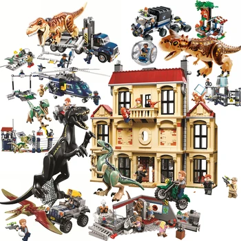 

2018 New Jurassic World Dinosaur Set 10928 10927 10926 Compatible With Lepining Model Building Kits Blocks Bricks Toy Gift