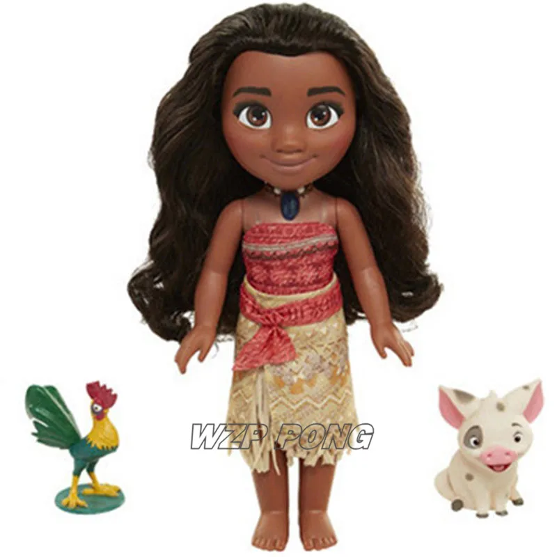 

35cm Movie Moana Princess with Music LED Light Figurine Dolls Toys PVC Movable Joint Action Figure Toy for Children Gift
