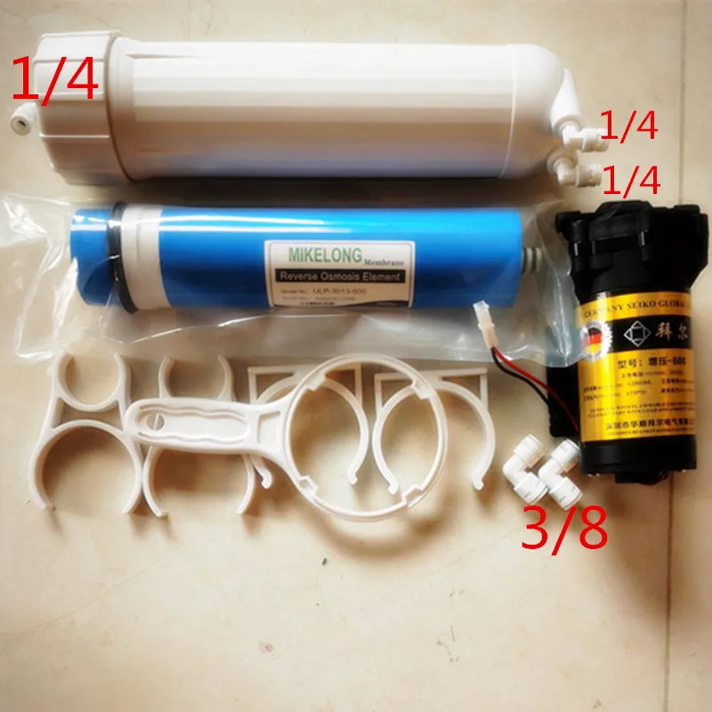 

600 gpd booster pump water filter cartridge MIKELONG 3013-600 RO membrane water filter housing 1/4 filter reverse osmosis system