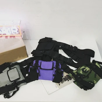 

Men and Women Hip-Hop Tide Brand Vest Multi-Function Functional Chest Bag Tooling Vest Backpack