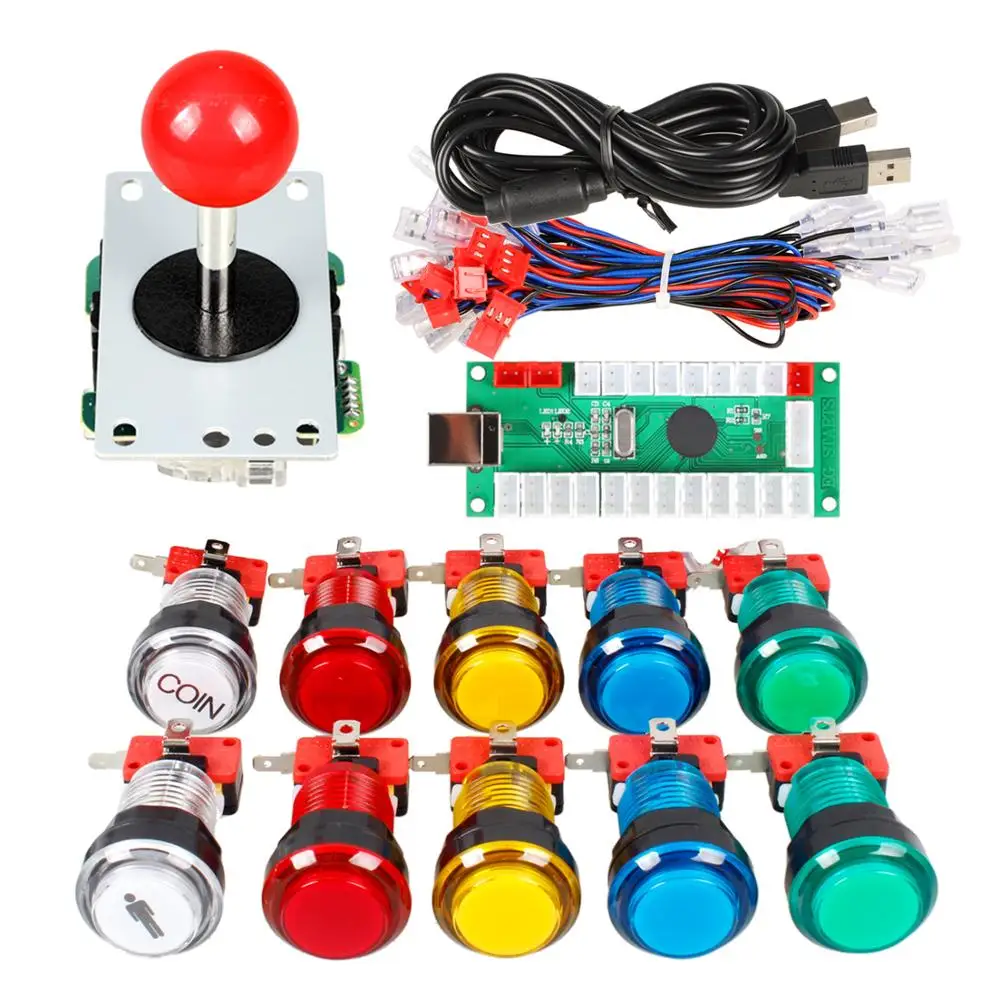 Pulsante Arcade 5PC Pulsante Fai da Te con microinterruttore per Console di Gioco Joystick Arcade 5 Pulsanti di Colori Pulsante Arcade 5PC Pulsante Fai da Te con microinterruttore per Console di Gioco Joystick Arcade 5 Pulsanti di Colori