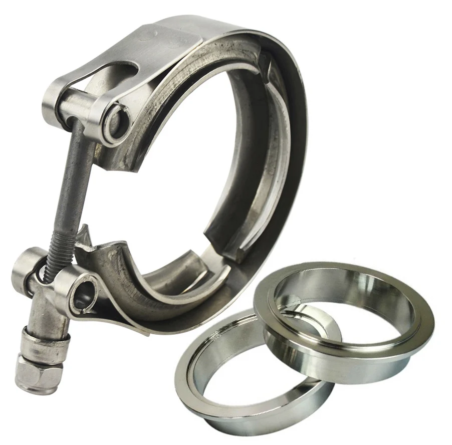 Stainless Steel 304 Car Vband Clamp With Stepped Flange Kit For Auto