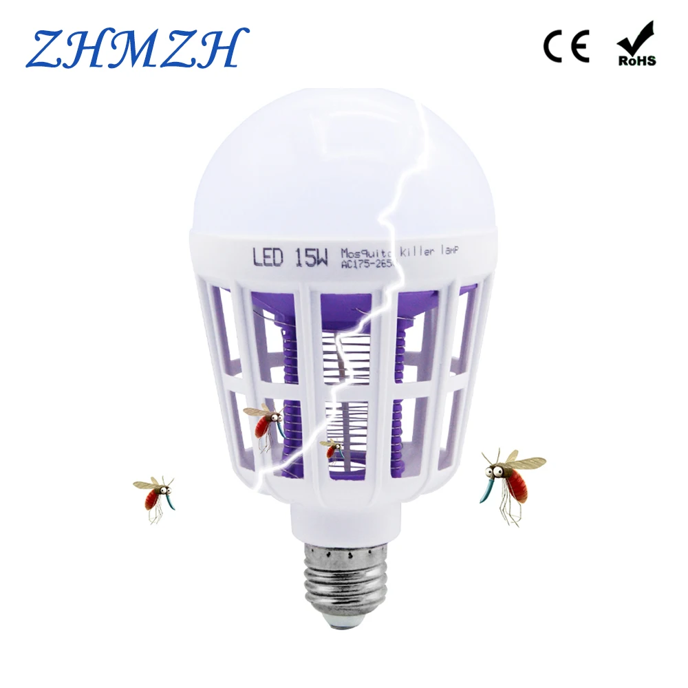 Dual Used LED Bulb Mosquito Killer Lamp Mosquitoes Repellent Killing Lighting Bug Zapper Energy Saving Lamps 110V 220V 15W