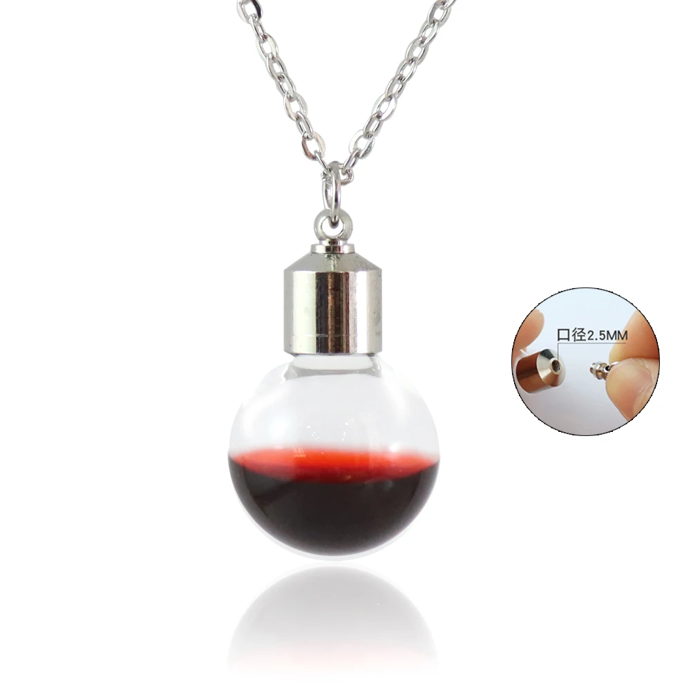 2PCS Round Bulb Vials Pendant With Screw Cap Perfume Bottle Necklace Wishing Fashion Jewelry | Украшения и аксессуары