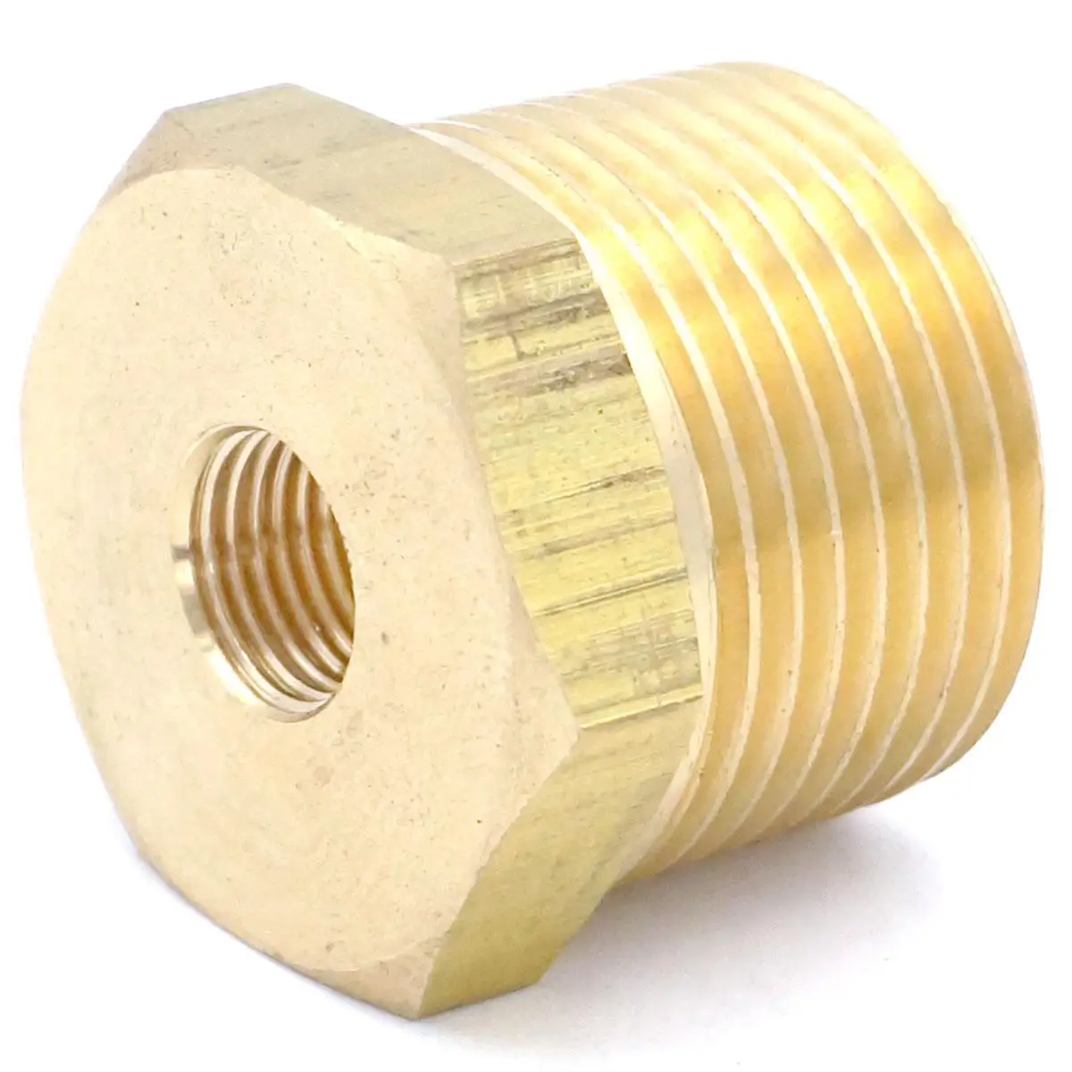 3/4&quot BSPT Male x 1/8&quot NPT Female Reducing Bushing Brass Pipe Fitting Connector Adapter Air Gas Fuel Water Pressure 229 PSI |
