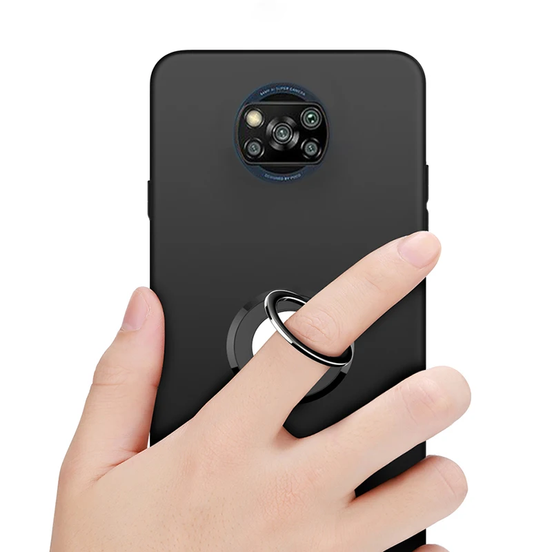 Чехол для xiaomi poco X3 NFC автомобильный магнитный держатель с кольцом-держателем