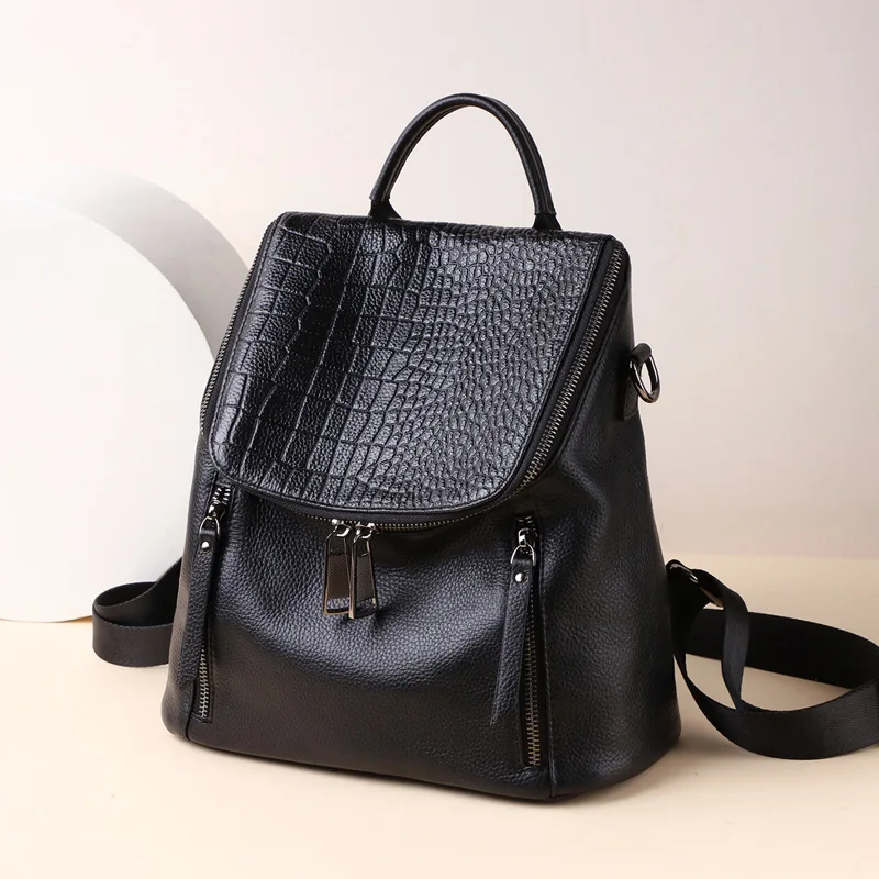 

Shoulders 2020 Genuine Leisure Time Big Capacity Female Package Joker Soft Leather Hand Bag Small