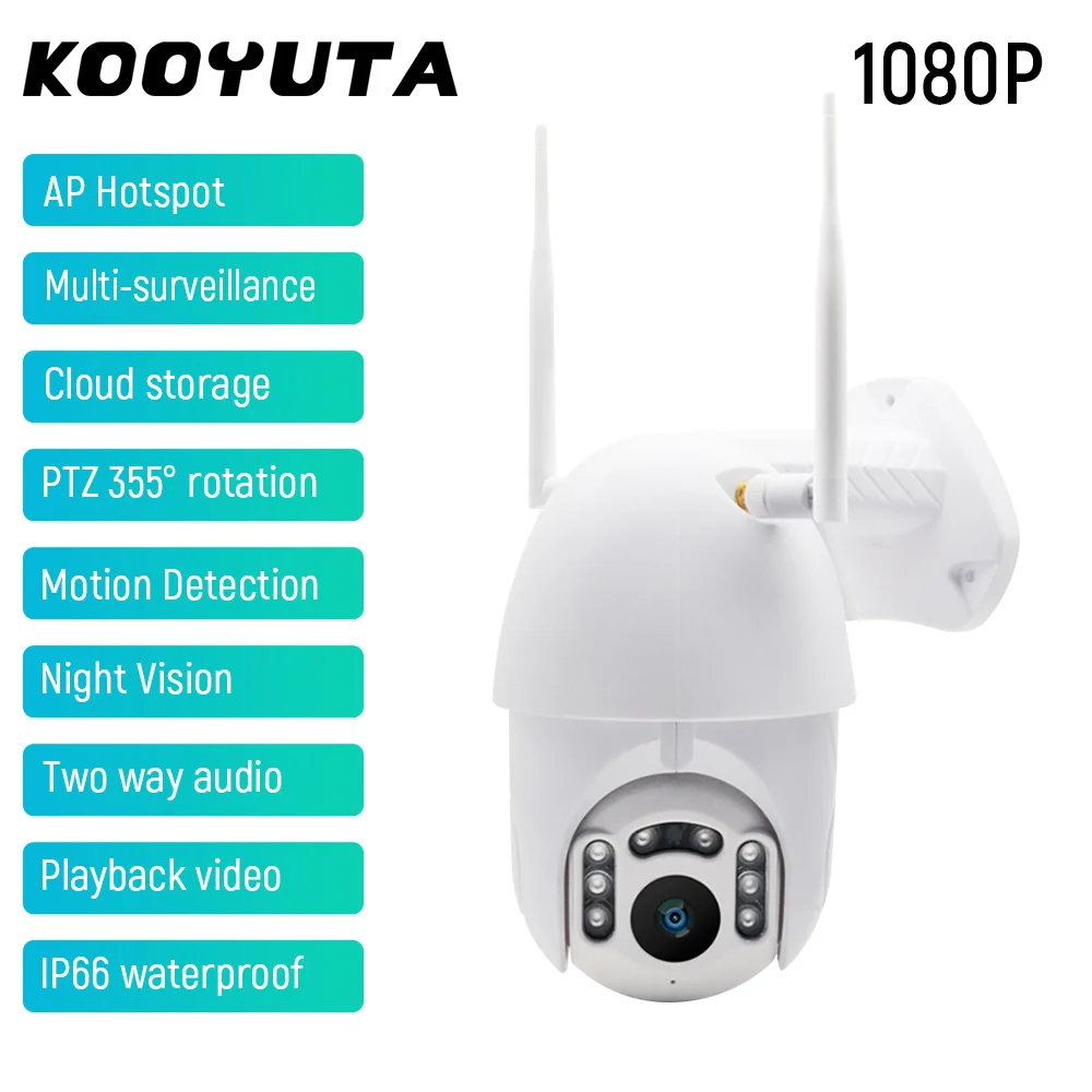 

1080P HD PTZ Wifi Camera 2MP 355Â°Rotation Night Vision Multi-Surveillance AP Hotspot Two Way Audio Wireless Security Camera