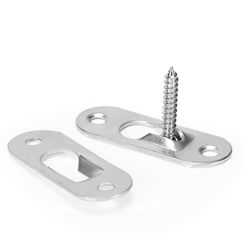 30 Ganci Per Appendere Cornici - Piastre Buco Serratura In Metallo Zincato, Con Viti - Foto 4