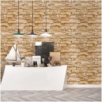 

1M/3M/6M Vinyl PVC Brick Stone Self Adhesive Wallpaper Faux Stone Peel and Stick Contact Paper for Living Room Kitchen Bed Room