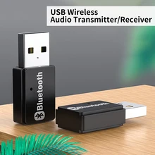 Transmisor de Audio inalámbrico USB BT 5,0 PC transmisor de música Mini receptor USB para Windows 7/8/10 XP 32/64 bit Linux negro