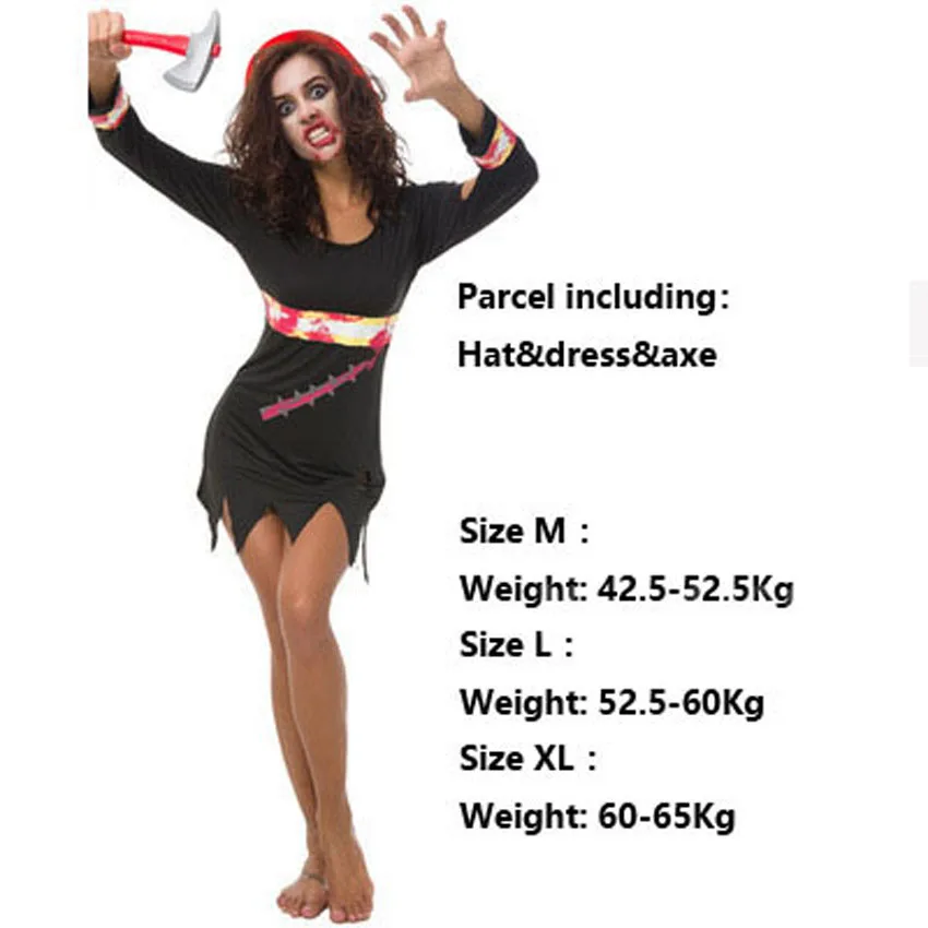 Хэллоуин Женщины кровавая медсестра скелет печати Косплей Костюм Платье карнавальные вечерние террор призрак невесты страшный зомби аниме-комбинезон - Цвет: color7