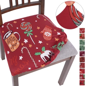 

1/2/4/6pcs Spandex Stretch Christmas Chair Cover Xmas Elastic Dining Seat Protect For Banquet Home Christmas Party