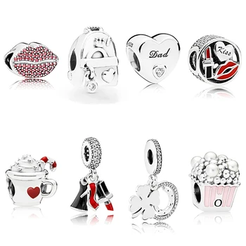 

The Heart Of The New S925 Sterling Silver Dad. Backpack. Charming Kiss Fashion Jewelry Gift Original Female Diy Beaded Jewelry