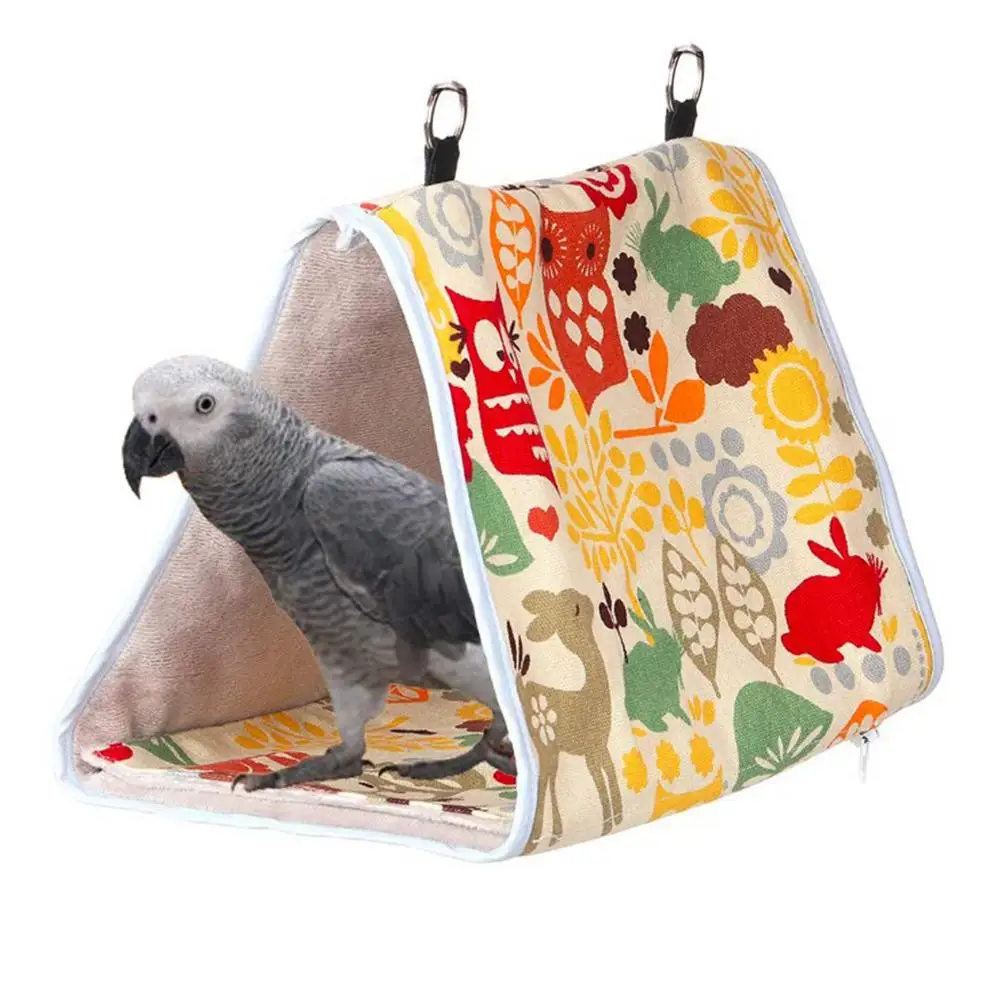 

Bird Nest Peony Parrot Small Hammock Bird Nest Warm Thick Triangle Bird Hanging Tent Snuggle Hut Parrot Hanging Hammock Home