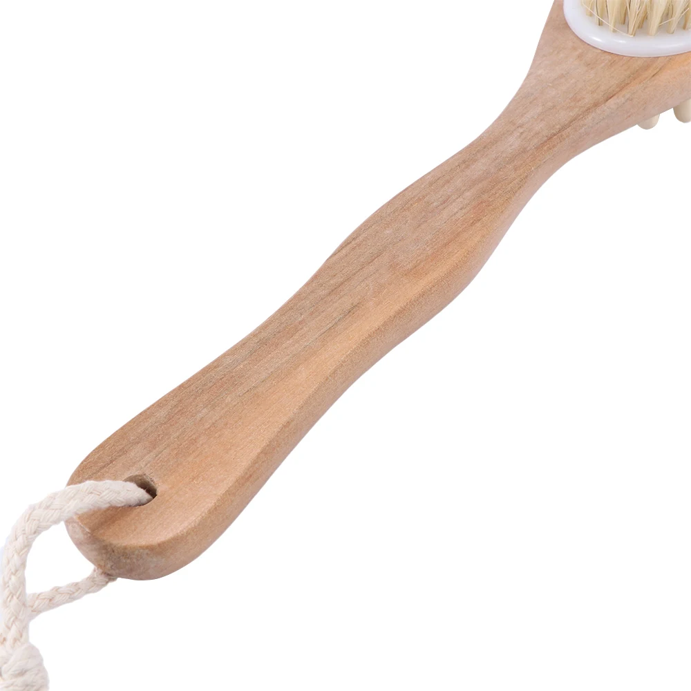 2-in-1 Body Brush Sided Natural Bristles Scrubber Long Handle Wooden Shower Brush Bath Massage Brushes practical useful