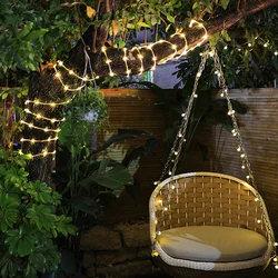 Christmas Decoration Street Garland Led Solar Festoon Fairy Tube Rope String Lights For New Year Wedding Outdoor Decor 7/12/22M