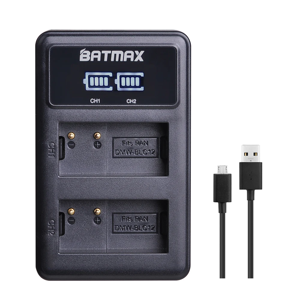 Batmax DMW-BLC12 DMW BLC12E BLC12PP батарея+ светодиодный USB двойной зарядное устройство для Panasonic Lumix FZ1000, FZ200, FZ300, G5, G6, G7, GH2, DMC-GX8