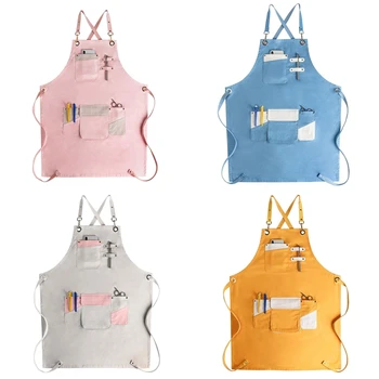 

Long Cotton Apron Waitstaff Barista Bartender Bistro Pastry Catering Uniform R9JC