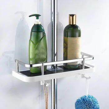 

1PCs Adjustable Bathroom Pole Caddy Shower Shelf Organizer For Shower Head Shampoo Tray Holder Shower Storage Organizer Supplies